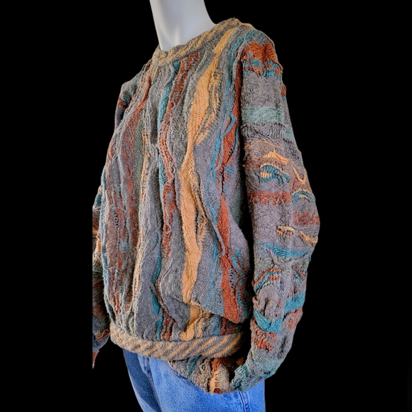 Vintage Coogi Classic 3D Texture Cable Knit Sweater 90s Australia Biggie XL - Picture 4 of 8